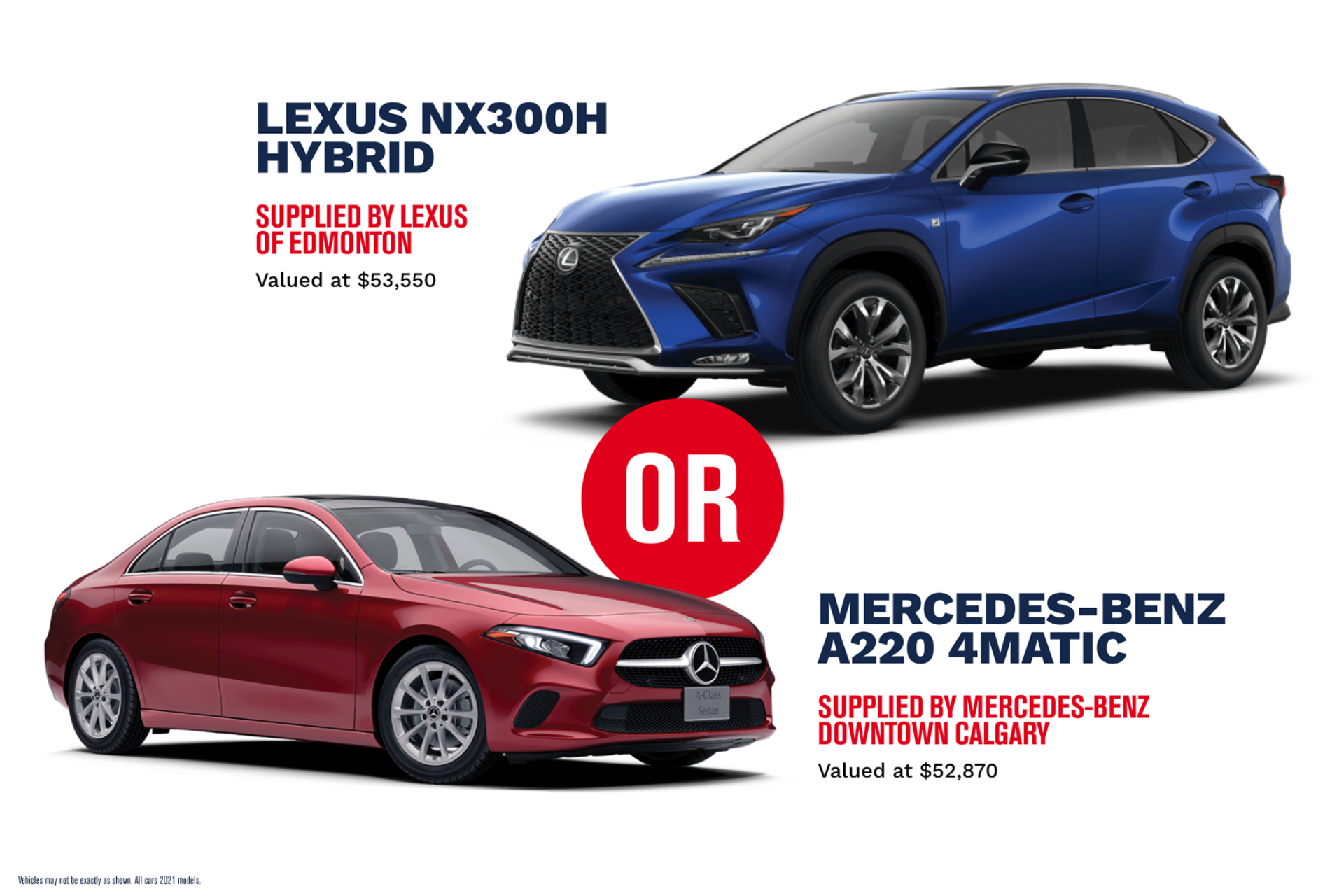 STARS Lottery2021 Prizes Luxury Vehicles NX300 H A220 2x